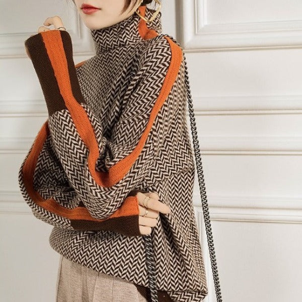 Eleanor | Maglione a collo alto con Design di Spiga