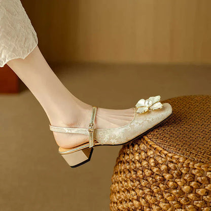 Genine - Scarpe con tacco con cinturilla trasera