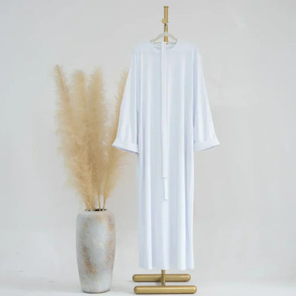 Ariane - Elegante Abaya di Maglia con Cintura e Tasche Laterales