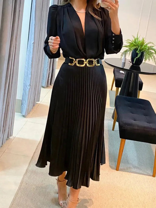SERAPHINA – ABITO MIDI PLISSETTATO ELEGANTE