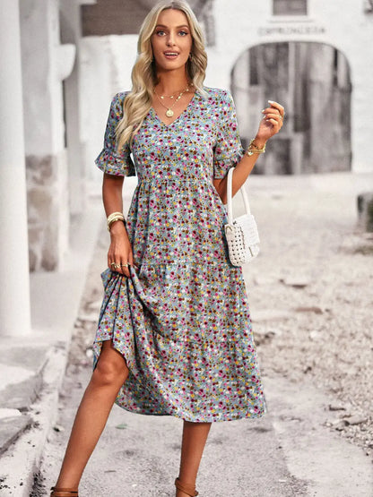 Layla™ - Abito Stampato Elegante con scollo a V