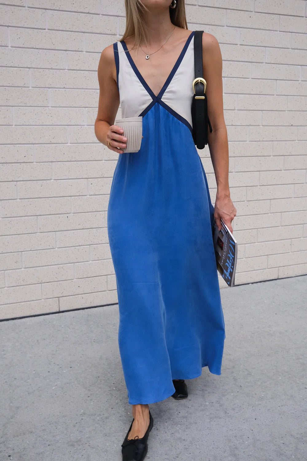 Laken – Abito maxi Leggero con Scollo a V
