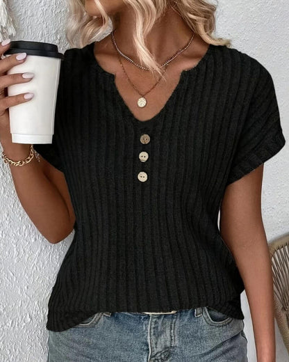 BLUSA DI MAGLIA ROSINA CON scollo a V