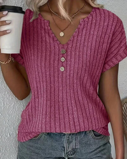 BLUSA DI MAGLIA ROSINA CON scollo a V