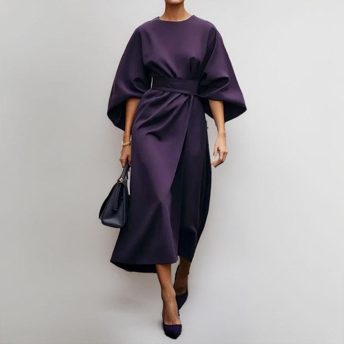 Robe Lunga Elegante Manica Murciélago