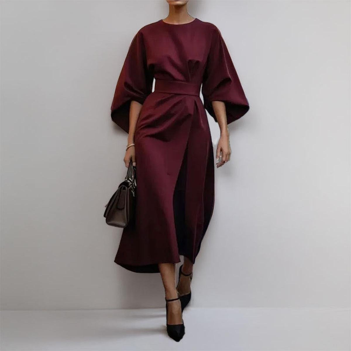 Robe Lunga Elegante Manica Murciélago