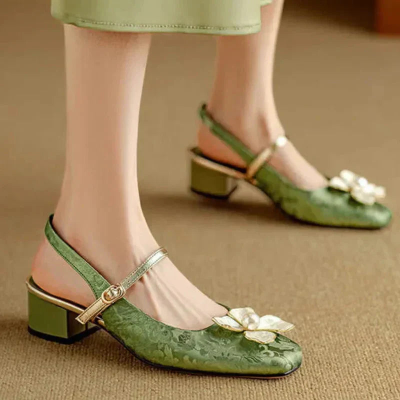 Genine - Scarpe con tacco con cinturilla trasera