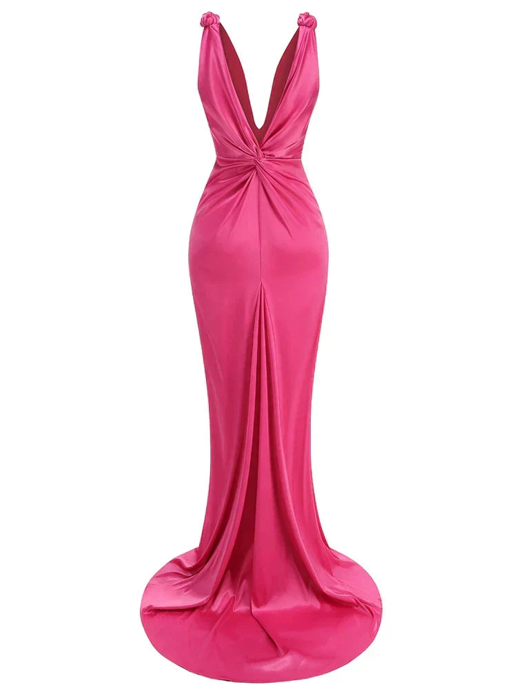 Zoey | Abito maxi Senza maniche con Pliegues Eleganti