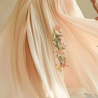 Amelia | Elegante Abito di Festa con Vita alta e Scollo a V
