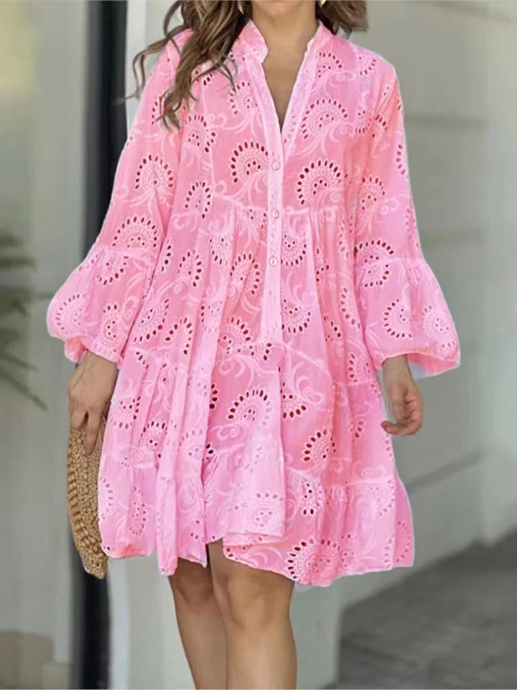 Robe Midi in pizzo Rosa - Eleganza Senza tempo