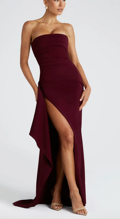 Alina | Abito maxi Elegante senza spalline