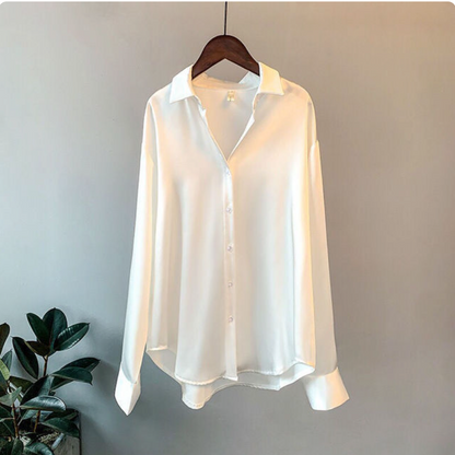 Olivia - Blusa di Satin Largo con Maniche