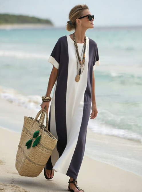 Abito di spiaggia lungo di lino