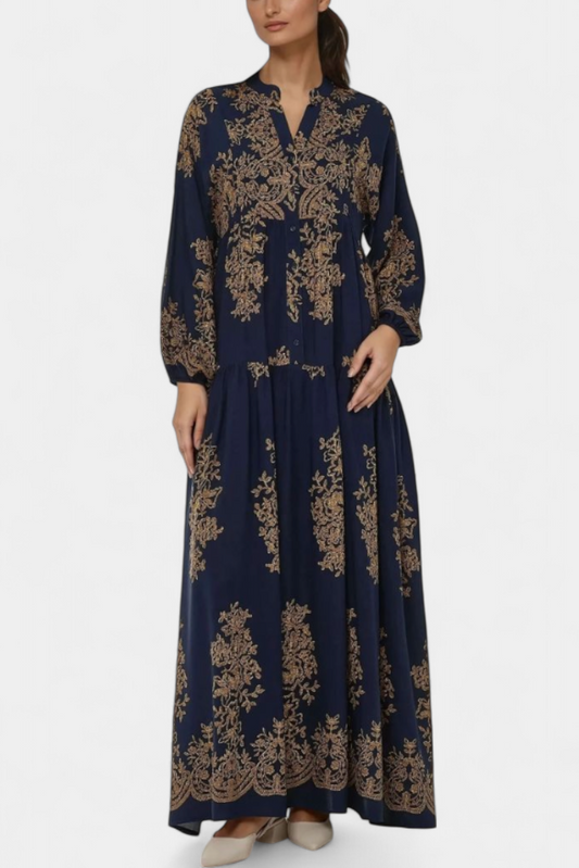 Yaiza Abito maxi con Aire Boho e Stampa Vintage
