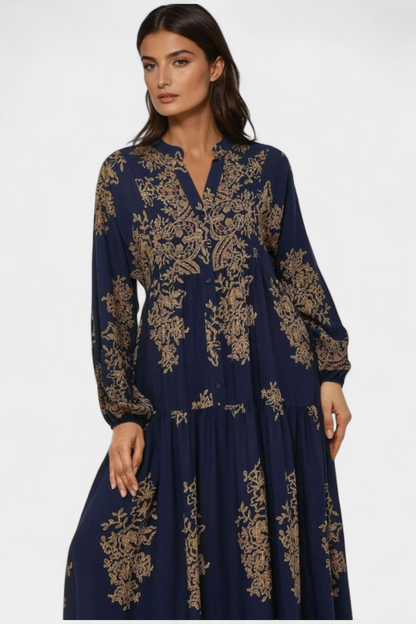 Yaiza Abito maxi con Aire Boho e Stampa Vintage