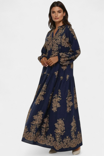 Yaiza Abito maxi con Aire Boho e Stampa Vintage