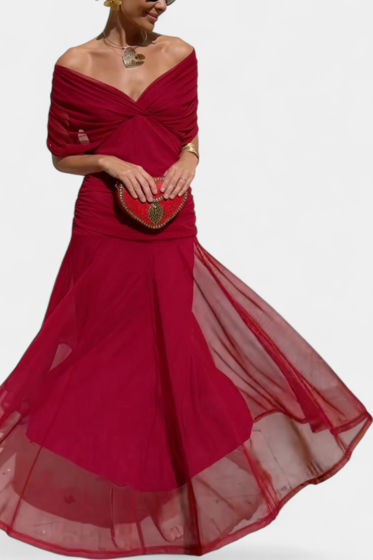 Abigail | Abito lungo Floreale con Scollo a V
