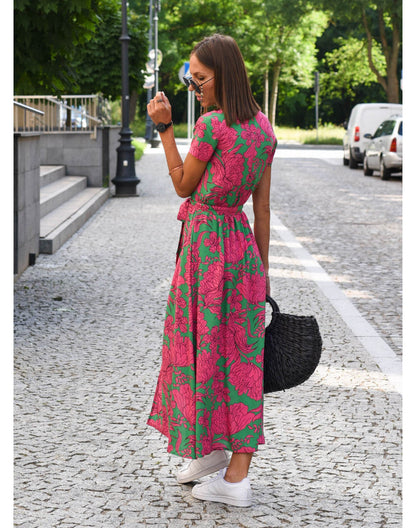 Alina – Abito Midi Envolvente Floreale