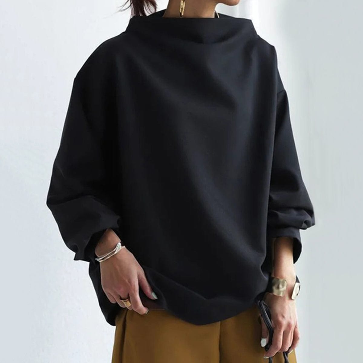 Elly | Top di Maglia Morbido con Collo alto
