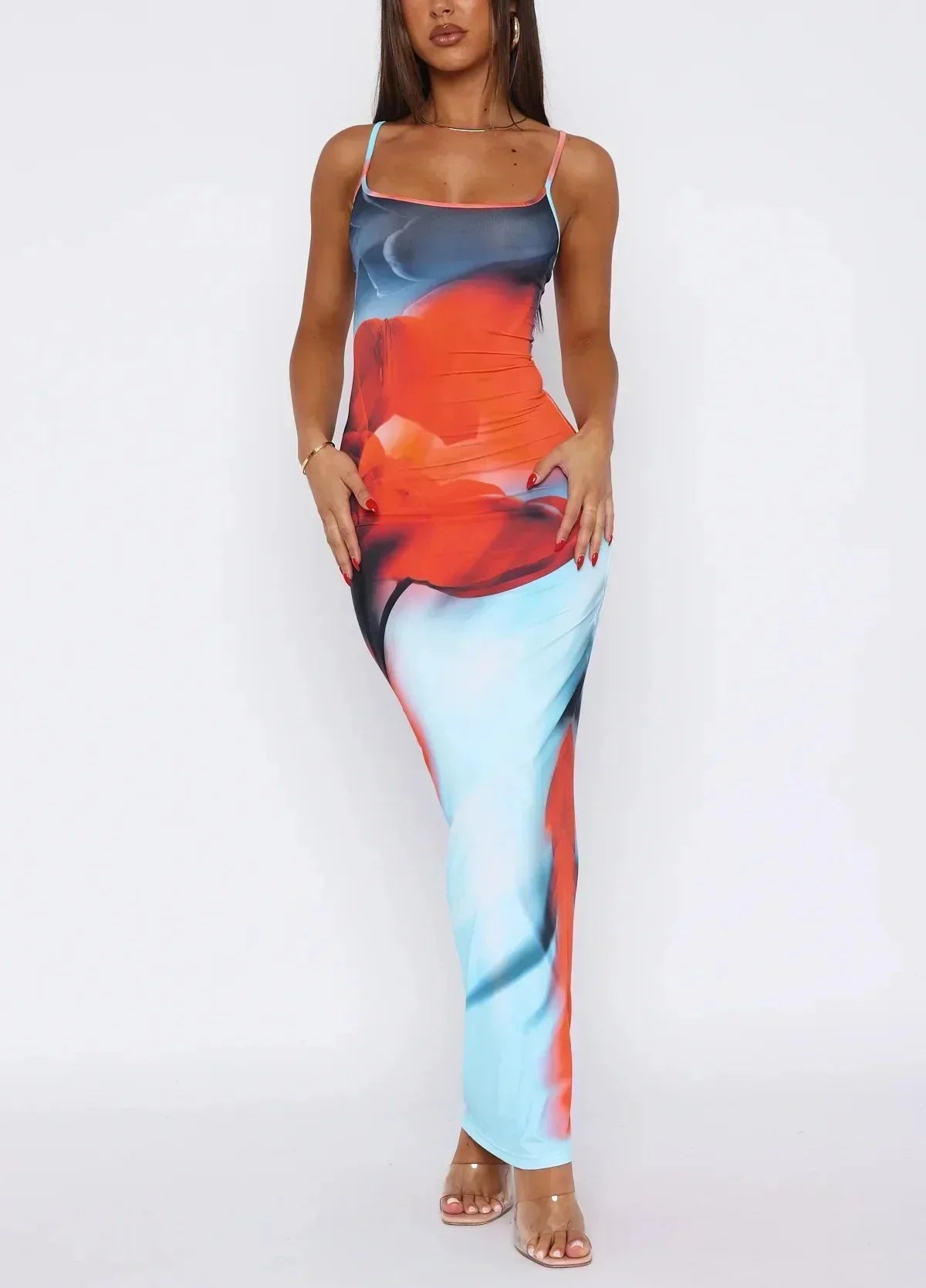 Ione - Abito Maxi Tubo Stampato Chic