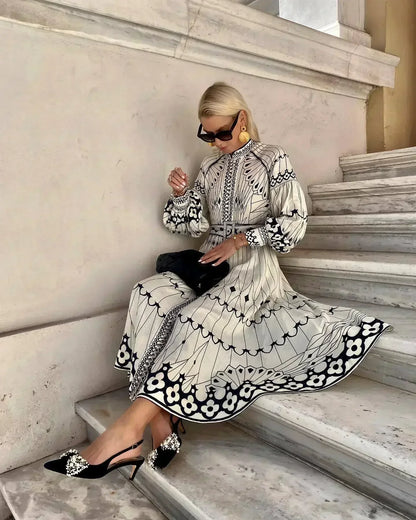 Eulalia - Abito Boho di Collo alto Retrò