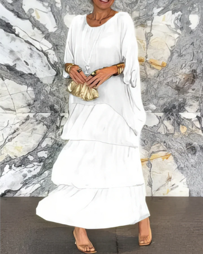 Caroline | Abito maxi Suelto con Collo rotondo