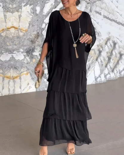 Caroline | Abito maxi Suelto con Collo rotondo