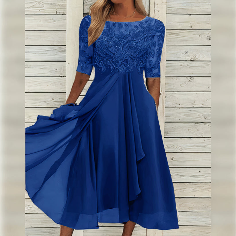 Taryn® | Abito Midi di Pizzo Elegante