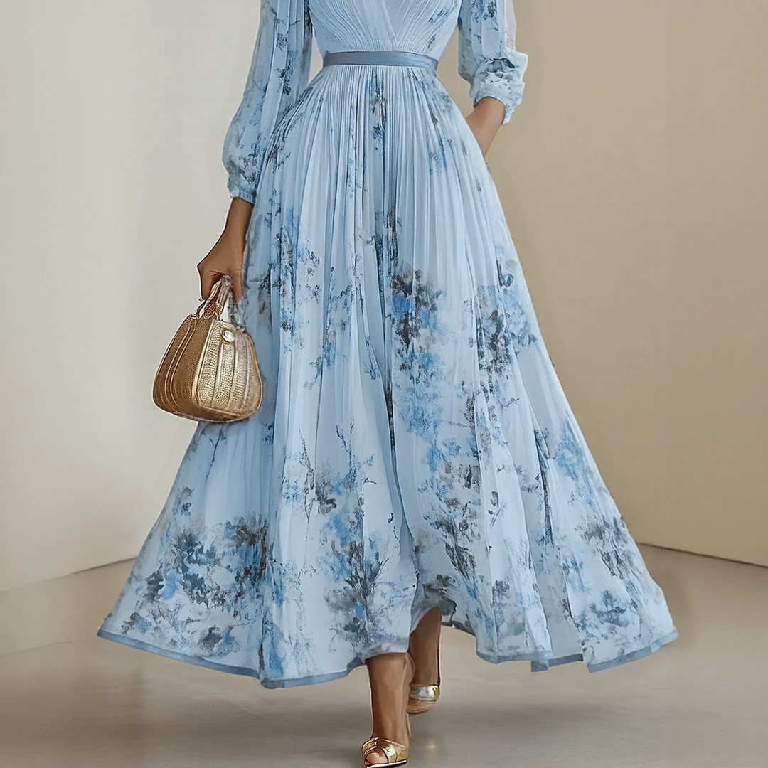 Abito Maxi Plissettato Elegante Roma
