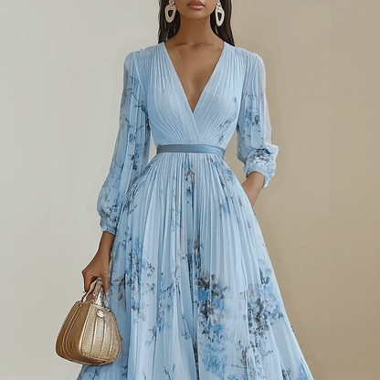 Abito Maxi Plissettato Elegante Roma