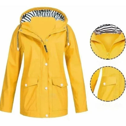 Ilektra - Giacca Elegante a maniche lunghe Impermeabile con cappuccio