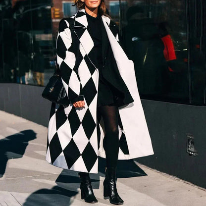 Cappotto lungo da da donna con Patrones di Diseñador Eleganti
