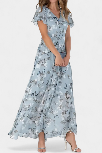 Amara Abito maxi Floreale con scollo a V