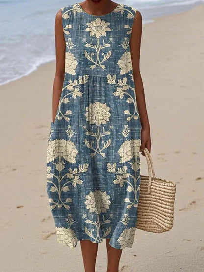 SAVANNAH – ABITO SENZA MANICHE DI PATCHWORK BOHO