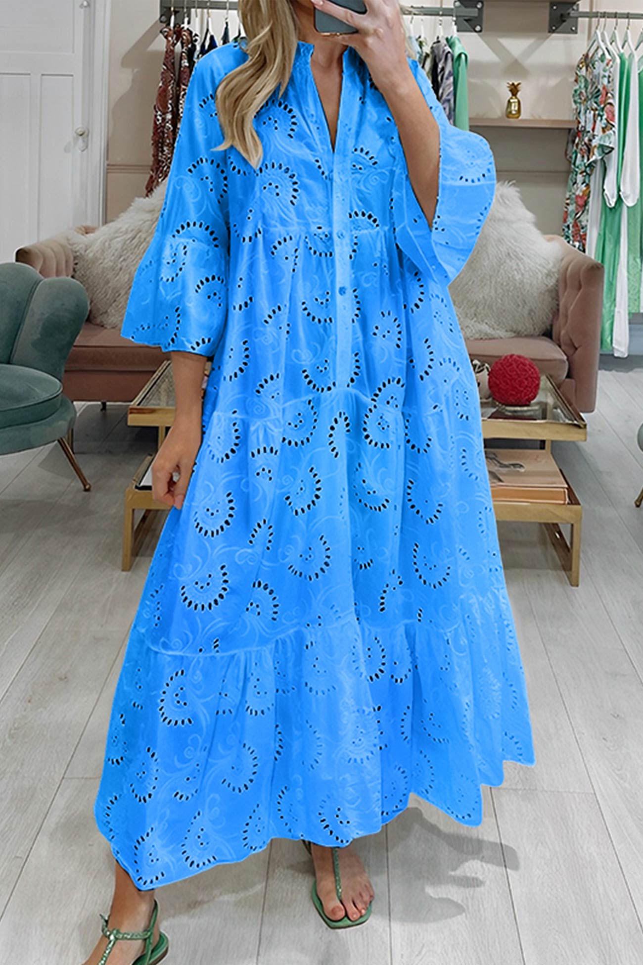 FIORELLA – ABITO MAXI DI PIZZO