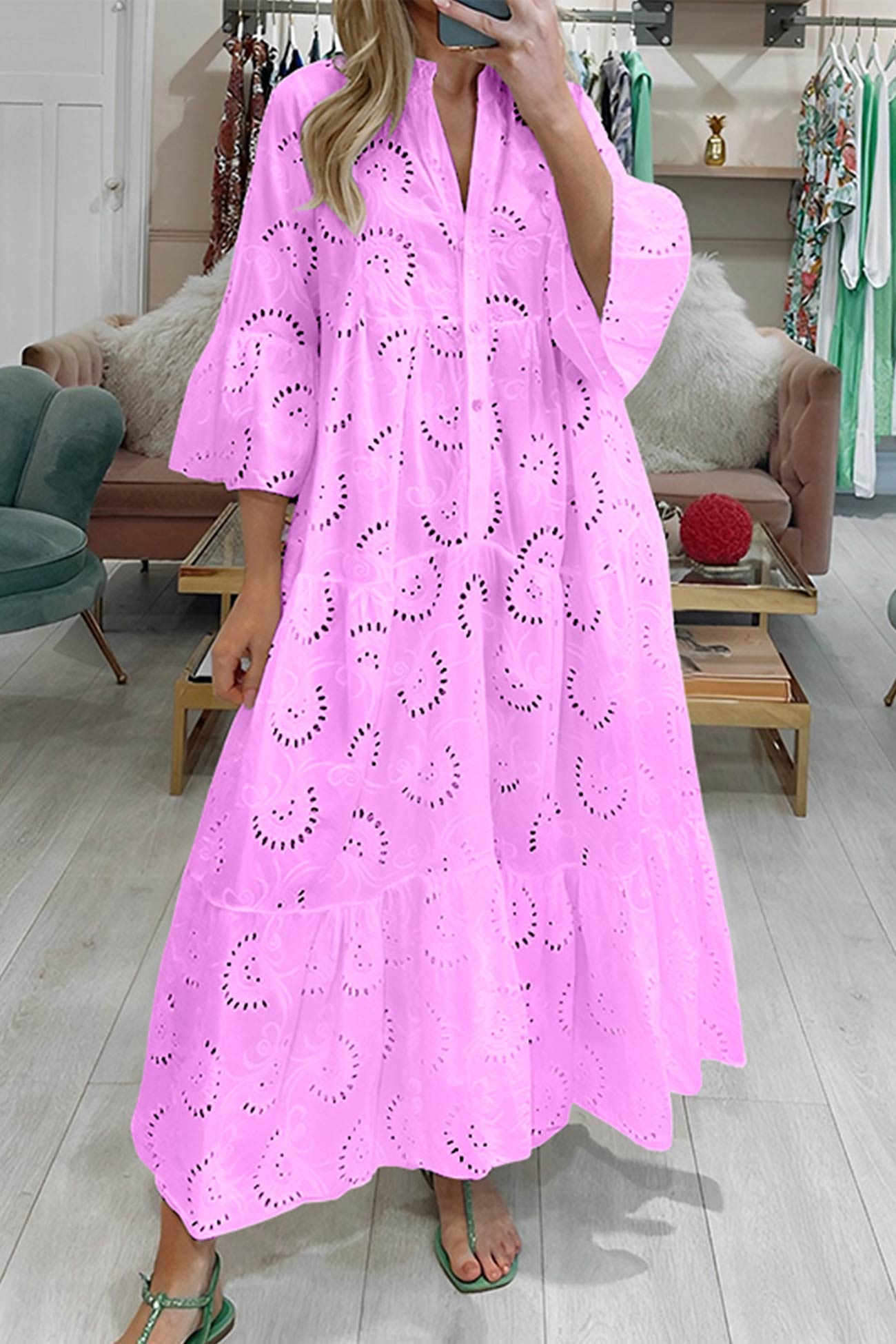 FIORELLA – ABITO MAXI DI PIZZO
