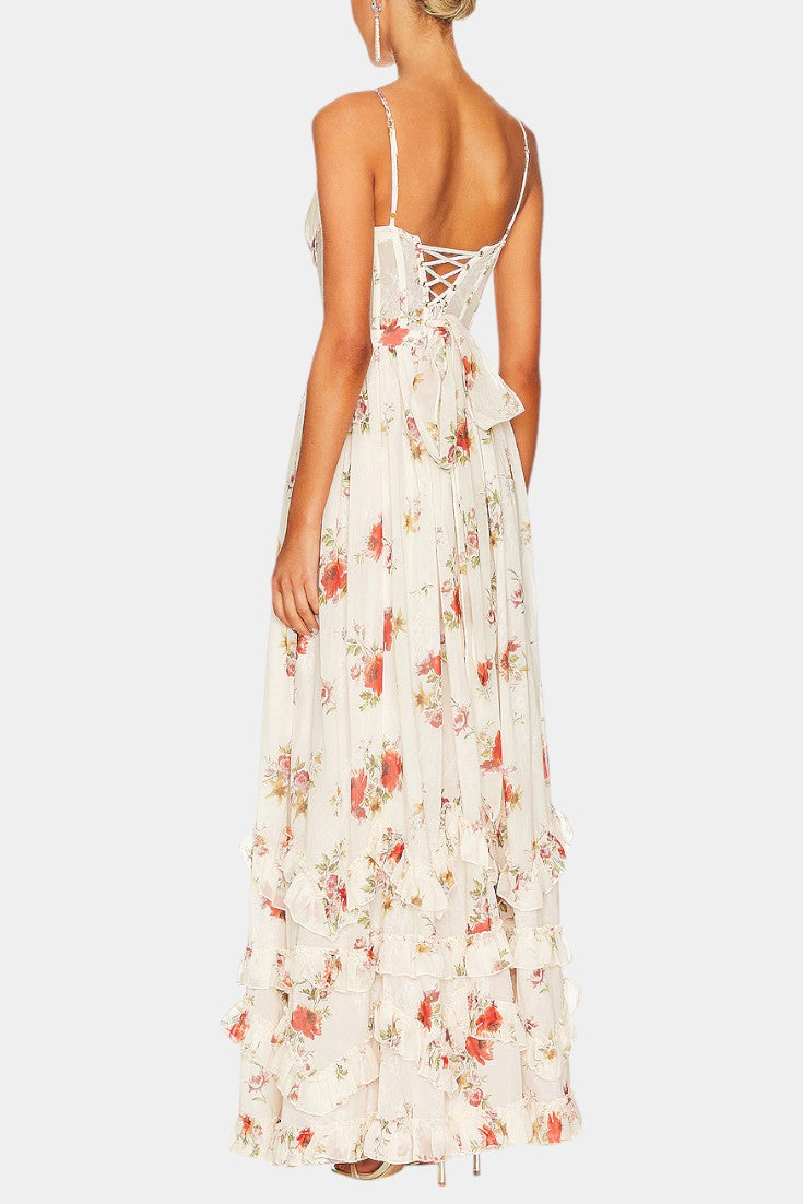 Luna Abito maxi Corsetto Floreale