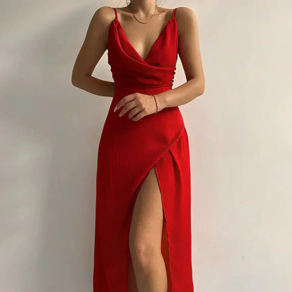 Ophelia™ - ABITO ELEGANTE CON SCOLLO DRAPEADO E RENDIJA