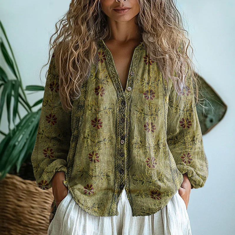 Brianna | Elegante Camicia vintage con Design floreale