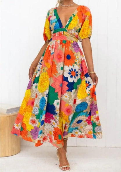 Sarah - Abito maxi con Stampa floreale