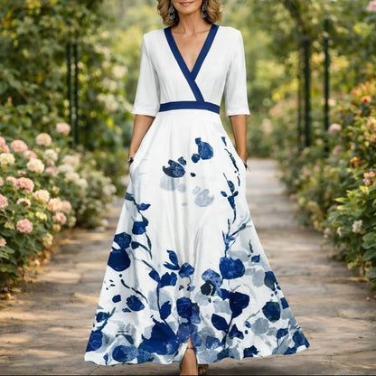 Abito lungo con scollo a V - Eleganza Senza tempo