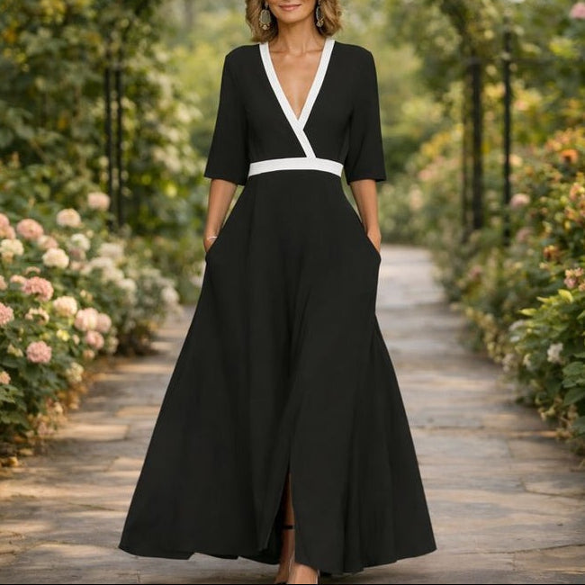 Abito lungo con scollo a V - Eleganza Senza tempo