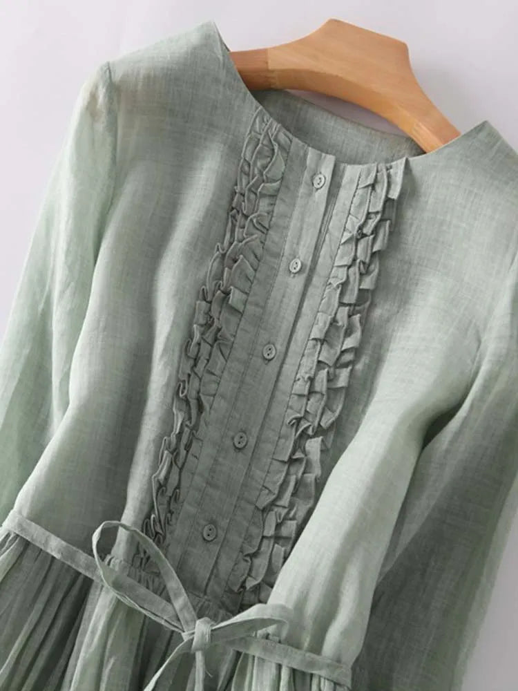Arya - Abito in pizzo con Collo rotondo e Vita Regolabile per Donne