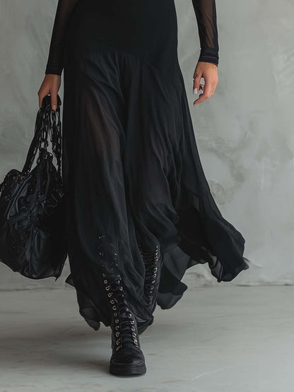 Yedra | Abito maxi fluido di tul