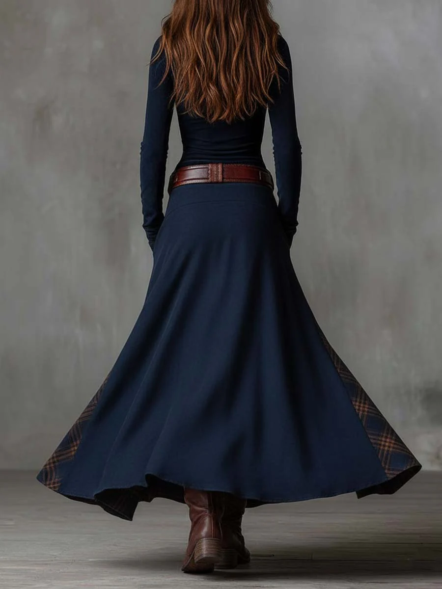 Azucena | Abito maxi in camoscio con cintura