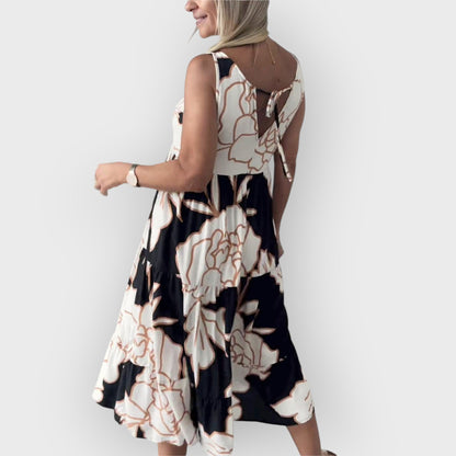 EVITA – ABITO FLOREALE ELEGANTE CON SPALLE DESCUBIERTOS