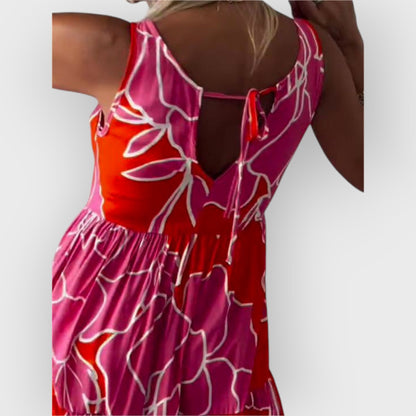 EVITA – ABITO FLOREALE ELEGANTE CON SPALLE DESCUBIERTOS