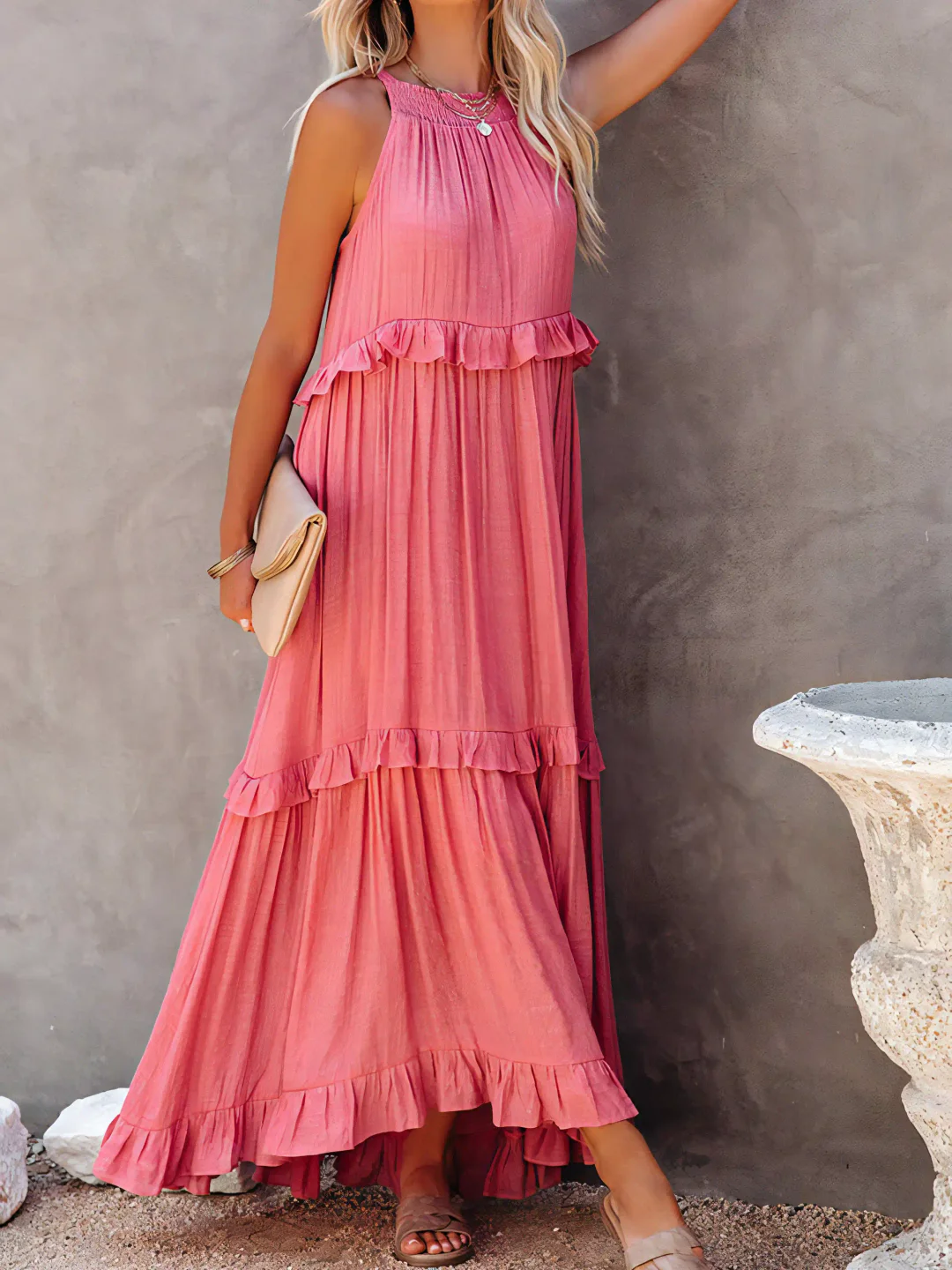 Mabel | Abito Maxi Ruffle Breeze