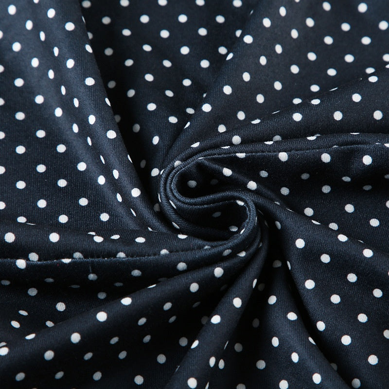 Abito mini Senza maniche con Pois per Donna con Vita Aderente