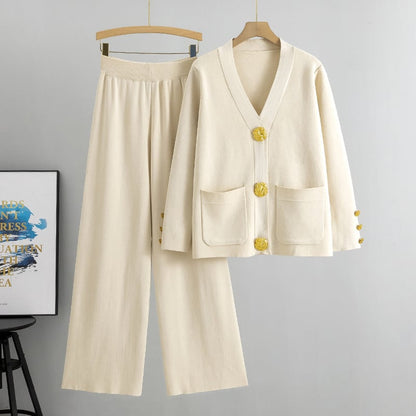 AZARIA – COMPLETO DI PANTALONI DI MAGLIONE DI LANA CON BOTTONI METÁLICOS